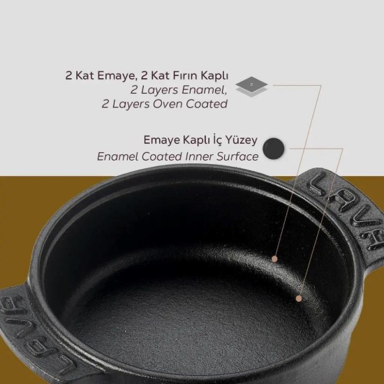 Lava mini öntöttvas edény 14 cm