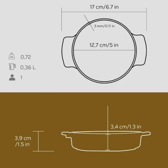 Lava mini öntöttvas edény 14 cm