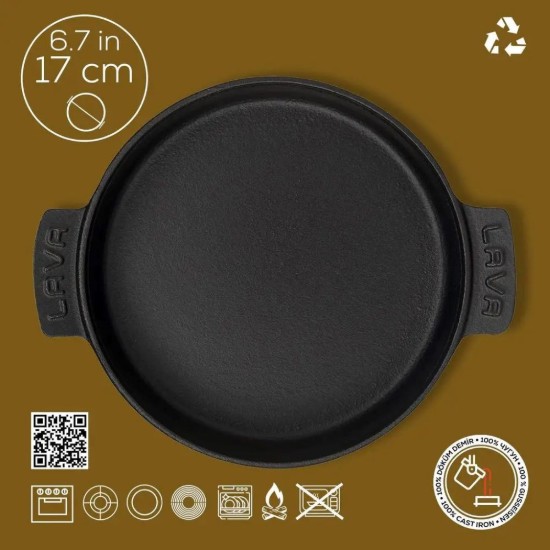 Öntöttvas serpenyő, 17cm - LAVA