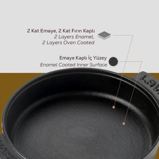 Öntöttvas serpenyő, 17cm - LAVA