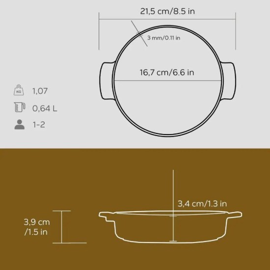 Öntöttvas serpenyő, 17cm - LAVA