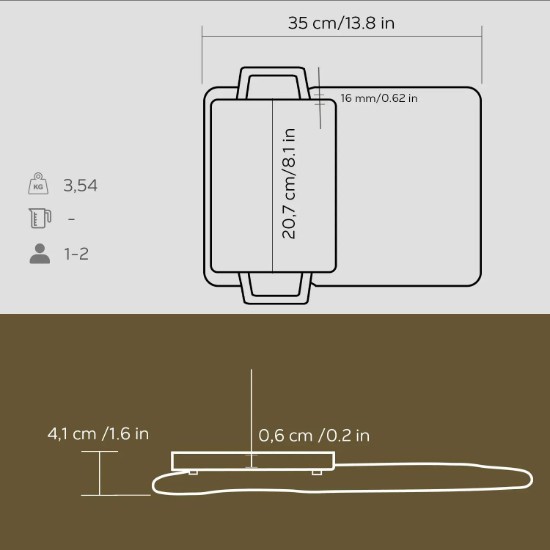Lava öntvény grillsütő 22 x 15 cm alátéttel