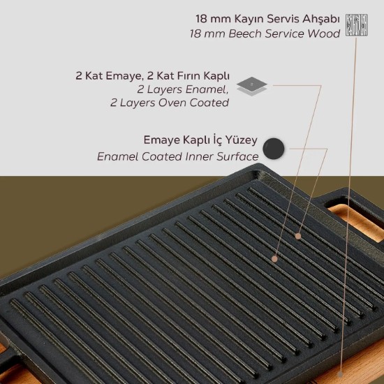 Lava öntvény grillsütő készlet, 22 x 30 cm