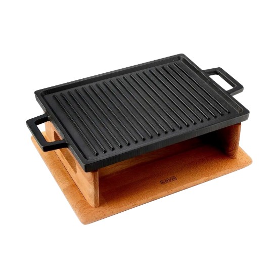 Grillsütő, öntöttvas, 28,7 x 20,7 cm, állvánnyal - LAVA