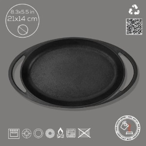 Lava Óvális öntöttvas tál, 21 x 14 cm