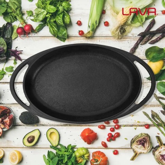 Lava Óvális öntöttvas tál, 21 x 14 cm