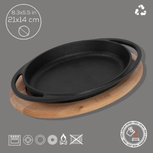 Lava ovális öntvény tepsi alátéttel