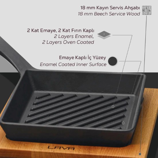 Grill serpenyő készlet tálalástámogatással - LAVA