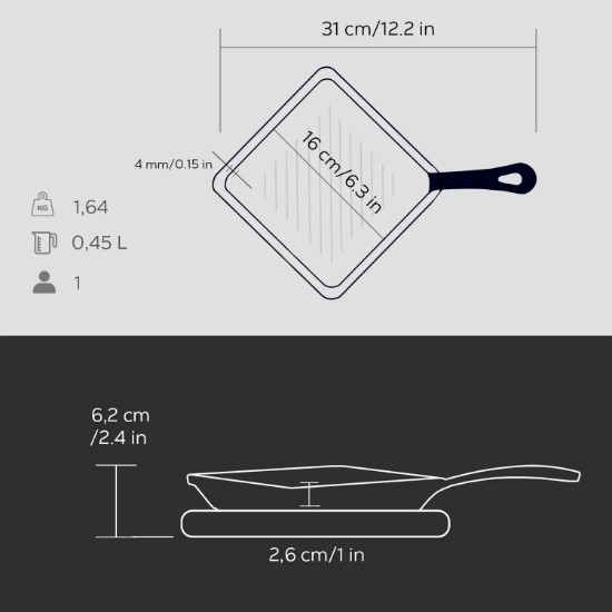 Grill serpenyő készlet tálalástámogatással - LAVA