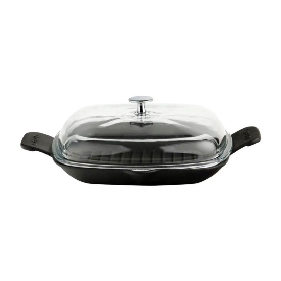 Lava grill serpenyő  fedővel, öntvény, 26 x 26 cm