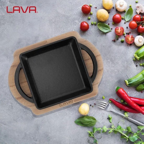 Öntöttvas edény, 12 x 12 cm, állvánnyal - LAVA márka