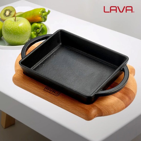 Lava öntvény tepsi 12 x 15 cm alátéttel