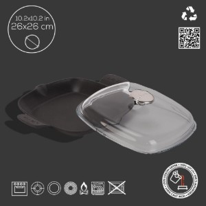 Lava serpenyő fedővel 26 x 26 cm