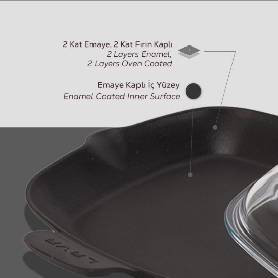 Lava serpenyő fedővel 26 x 26 cm