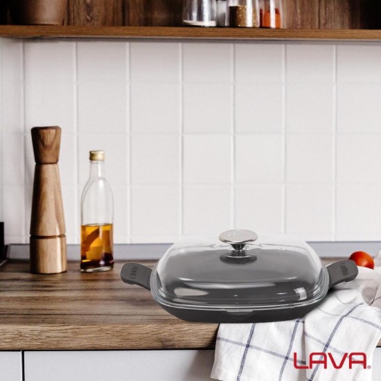 Lava serpenyő fedővel 26 x 26 cm