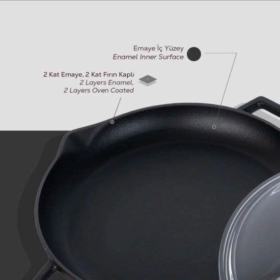 Lava serpenyő fedővel 26 cm