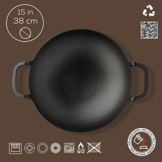 LAVA ~ 38 cm-es öntöttvas Wok