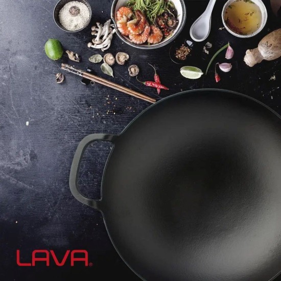 LAVA ~ 38 cm-es öntöttvas Wok