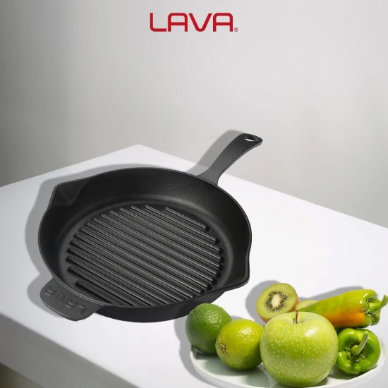 LAVA - 28 cm -es öntöttvas grillserpenyő