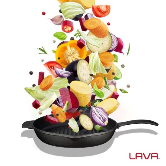 LAVA - 28 cm -es homorú aljú öntvény grillserpenyő