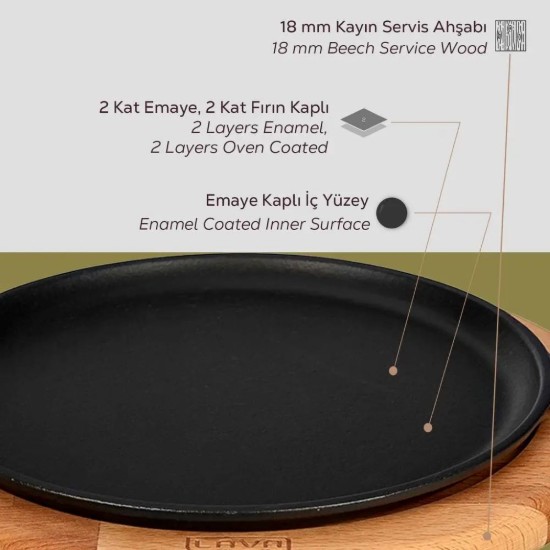 Lava öntvény serpenyő 26 cm alátéttel