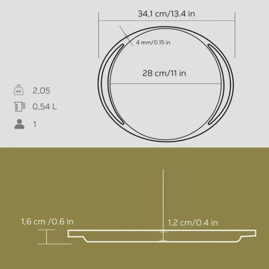 Lava - 28 cm -es pizza/palacsinta sütő tepsi 