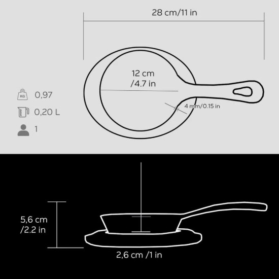 Lava öntvény serpenyő 12 cm alátéttel