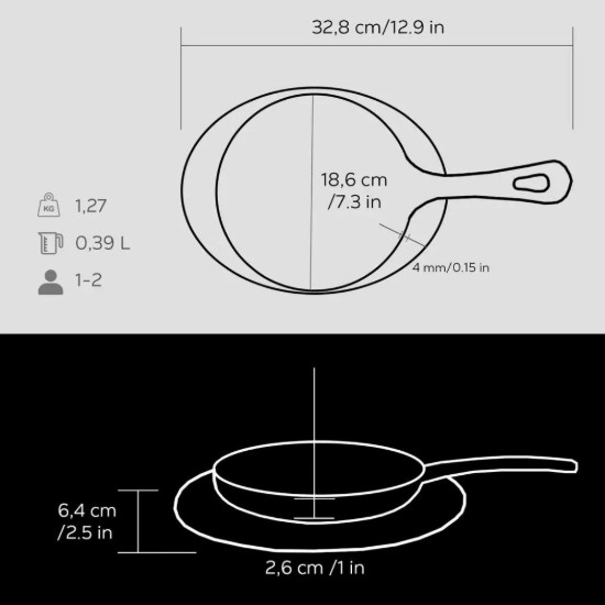 Lava öntvény serpenyő 16 cm alátéttel