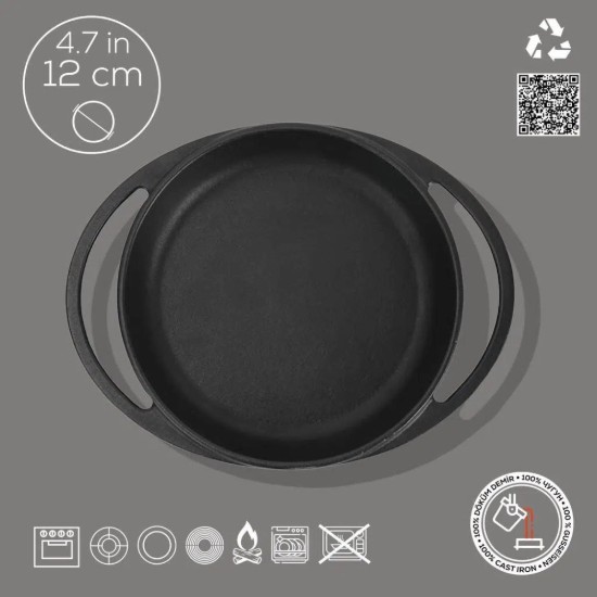 Tálca, öntöttvas, 12 cm - LAVA márka