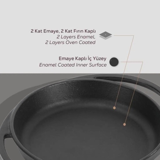 Tálca, öntöttvas, 12 cm - LAVA márka