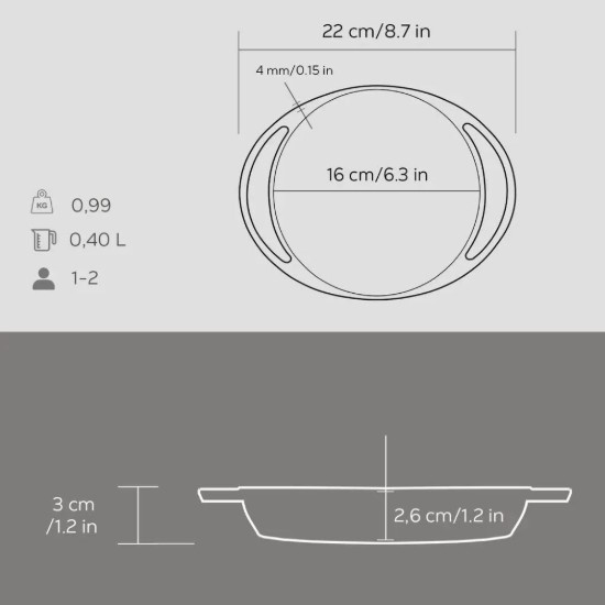 LAVA - Tepsi, öntvény, 16 cm