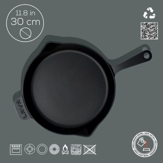 Lava öntöttvas serpenyő, 30 cm