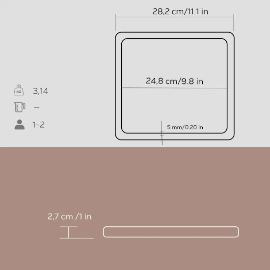 Lava önvény felszolgáló tál 25 x 25 cm
