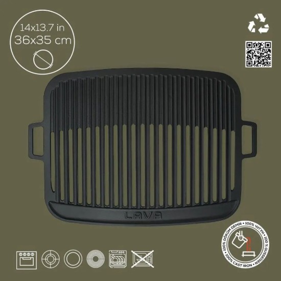 Lava öntvény rostély, 43 x 31 cm