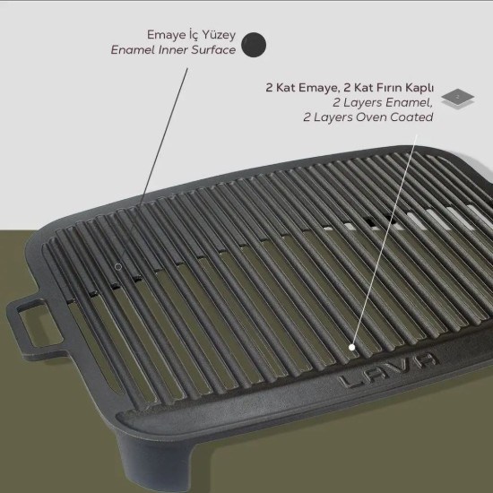 Lava öntvény rostély, 43 x 31 cm