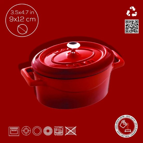 Lava ovális öntvény lábas 12 cm