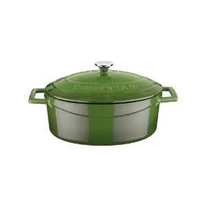 Ovális lábas, öntöttvas, 25 cm, <<Folk>>, zöld - LAVA