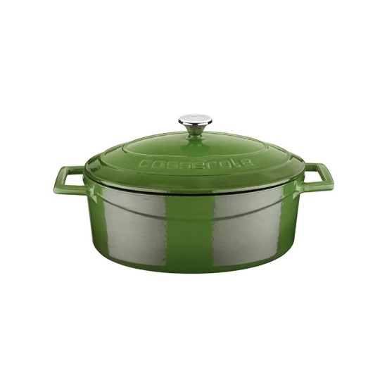 Ovális lábas, öntöttvas, 25 cm, <<Folk>>, zöld - LAVA