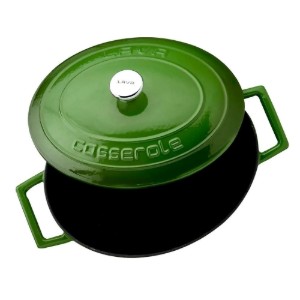 Ovális lábas, öntöttvas, 25 cm, <<Folk>>, zöld - LAVA