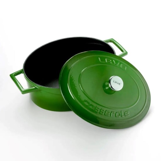Ovális lábas, öntöttvas, 25 cm, <<Folk>>, zöld - LAVA