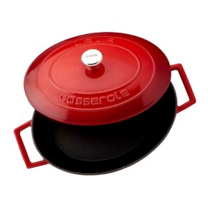 LAVA ovális öntvény lábas, 27cm/3,9L "Folk", Piros