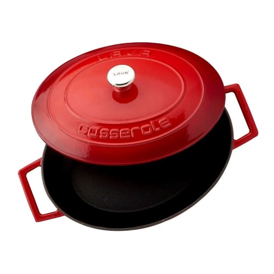 LAVA ovális öntvény lábas, 27cm/3,9L "Folk", Piros