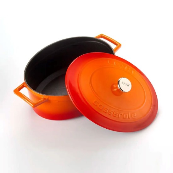 LAVA öntvény ovális lábas 27cm/3,9L "Folk", narancssárga