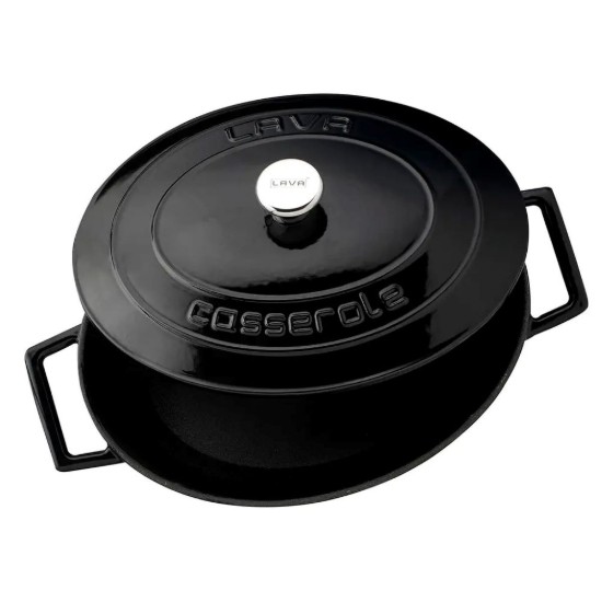 Ovális lábas, öntöttvas, 27 cm, "Folk", fekete - LAVA