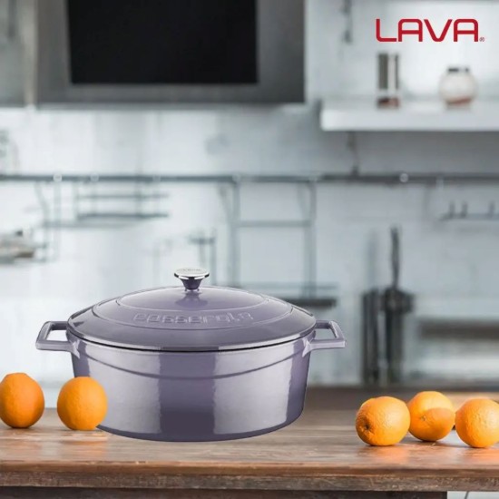 Lava ovális öntvény lábas 27 cm, lila