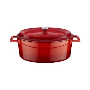 Ovális lábas, öntöttvas, "Trendy", 27 cm, piros - LAVA