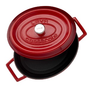 Ovális lábas, öntöttvas, "Trendy", 27 cm, piros - LAVA