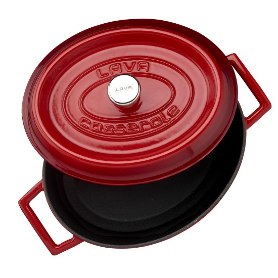 Ovális lábas, öntöttvas, "Trendy", 27 cm, piros - LAVA