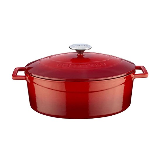 LAVA öntvény ovális lábas, 29cm/4,67L, "Folk", piros