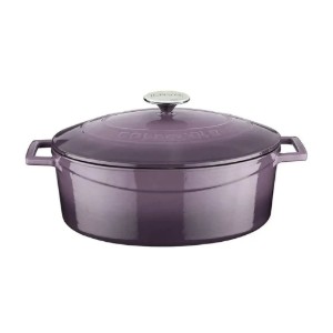 LAVA ovális öntvény lábas, 29cm/4,7L, "Folk", lila